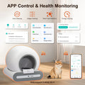 DOEL 65L Self-Cleaning Cat Litter Box App Control – ONLY Supports 2.4G WiFi w/ Litter Mat & Trash Bags